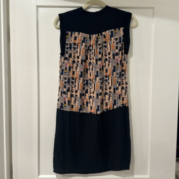 Evette & K dress navy and color block with tie - Picture 4 of 5